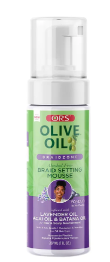 Oils Olive Oil Braid Zone mousse bottle on a white background